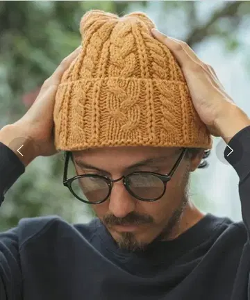 CAMBIO 머스타드 니트 모자