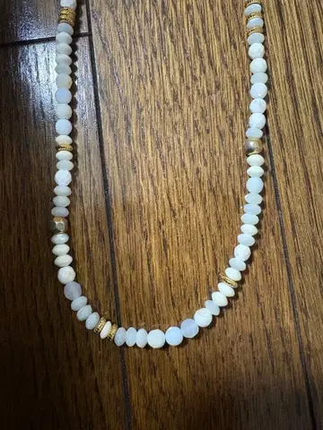 새상품급 화이트 스톤 롱 목걸이