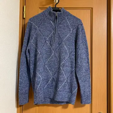 Wilkes Bashford 네이비 니트 스웨터 긴팔 남성용 M 사이즈