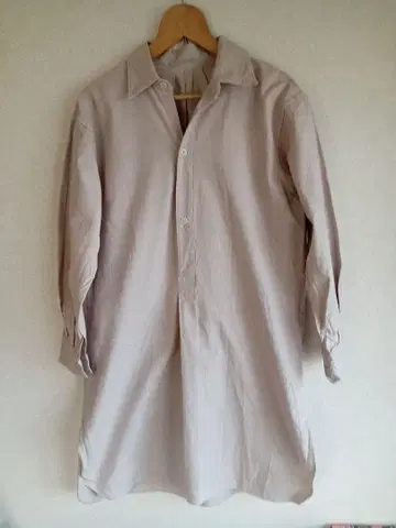 프랑스 앤티크 클람파 셔츠 튜닉 타블리에 긴팔 셔츠