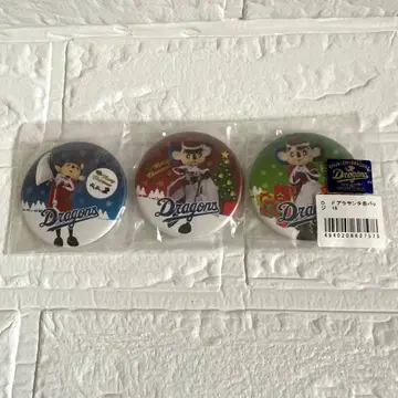 주니치 드래곤즈 도아라 산타 캔뱃지 3개 세트