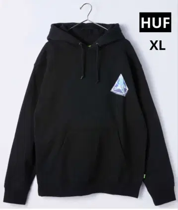 컨디션 최상 [ HUF ] 블랙 백 로고 후드티 XL