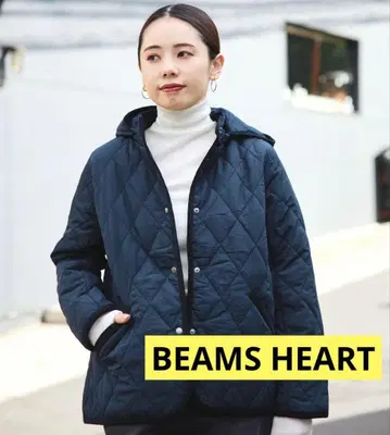 BEAMS HEART [베스트셀러] 후드 퀼팅 블루종 경량