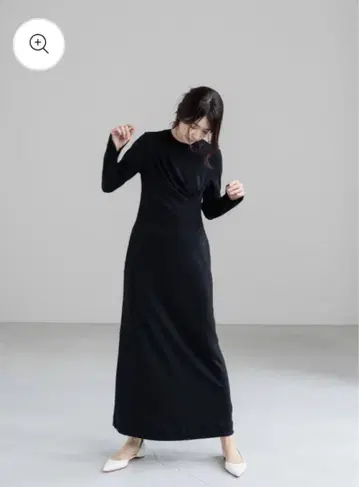 deres 드레이프 드레스 블랙 FS