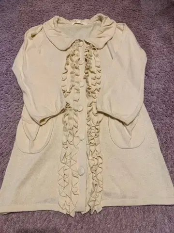 핑크하우스 프릴 가디건 아이보리