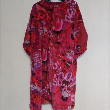 알베로베로 컬러풀 꽃무늬 플리스 롱 코트