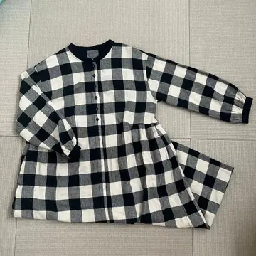 [ mumokuteki ] 체크 무늬 셔츠 원피스 ( 긴팔 )