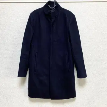 띠어리 BELVIN 스탠드 카라 롱 코트 울 캐시미어 네이비 S