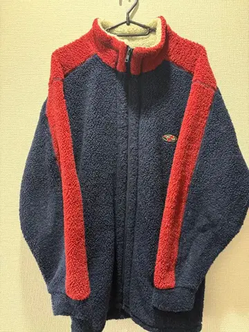 BEAR 플리스 자켓 네이비/레드