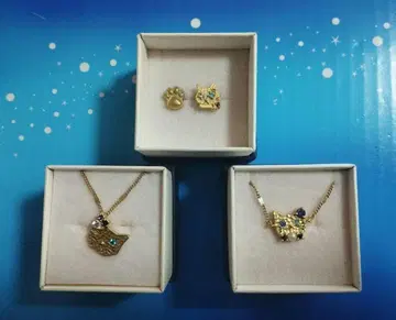 미사용! 귀여운 고양이 3종 세트 귀걸이 & 목걸이 & 팔찌