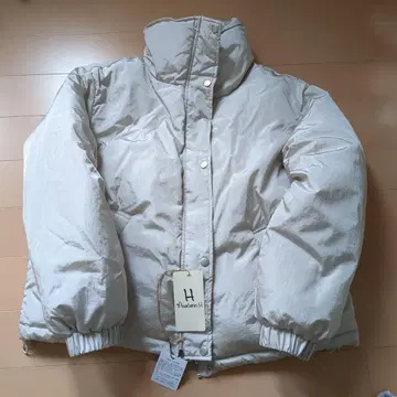 실버 다운 자켓 높은 옷깃