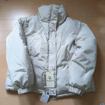 실버 다운 자켓 높은 옷깃