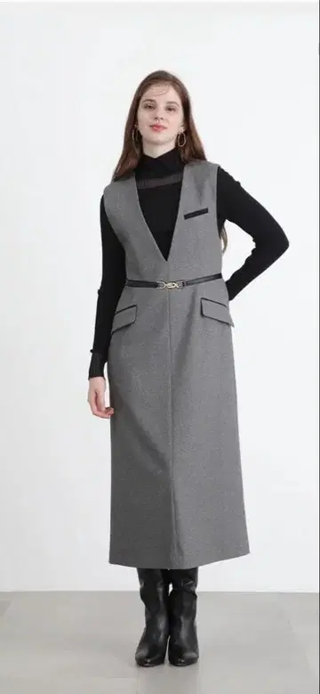 PINKY&DIANNE 매스큘린 롱 원피스