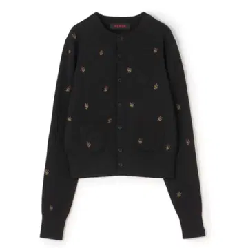 caban 코튼 캐시미어 플라워 자수 가디건