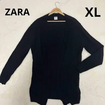 ZARA 블랙 니트 가디건 버튼리스 롱 기장 XL 빅 사이즈