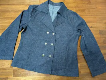 다크 블루 데님 더블 브레스트 테일러드 자켓