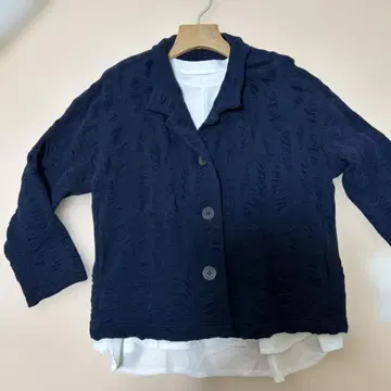 잔니 로 다크 네이비 니트 자켓