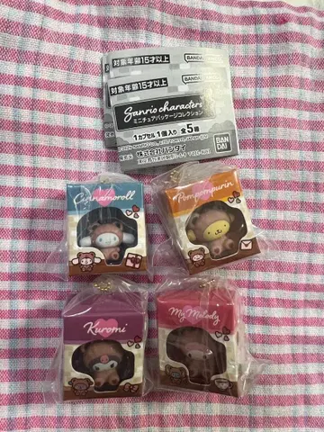산리오 미니어처 패키지 컬렉션 4개 세트
