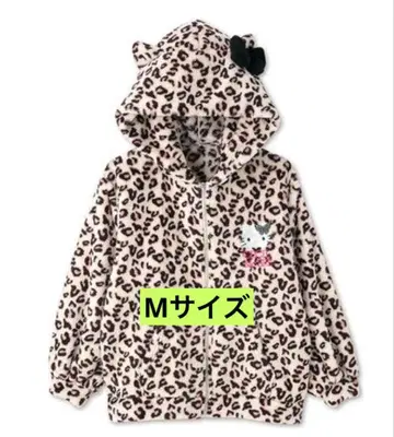 세실 맥비 헬로키티 아베일 레오파드 무늬 보아 지퍼 후드티 M