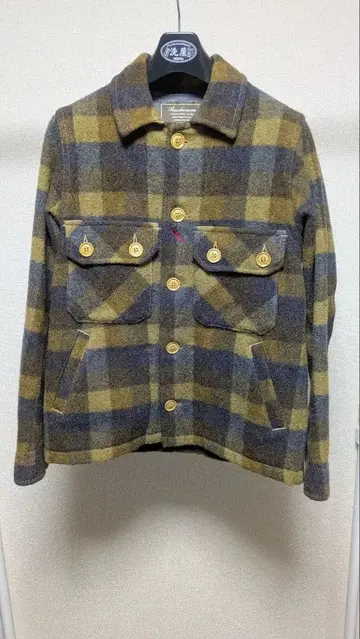 구제 의류 Anachronorm 체크 멜톤 CPO 자켓