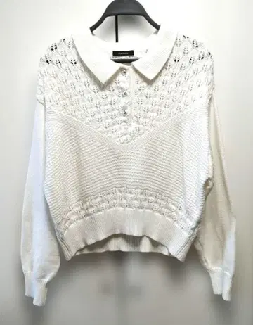 JEANASIS 지나시스 오픈워크 폴로 니트 프리 사이즈 화이트