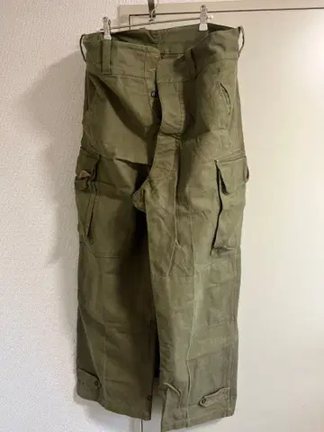 빈티지 밀리터리 카고 팬츠 올리브 프랑스군풍 와이드 구제 의류