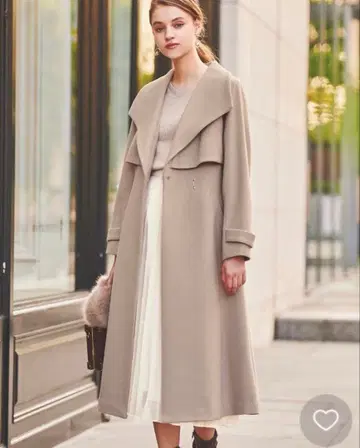 NOELA 백 플리츠 울 트렌치 코트 노엘라