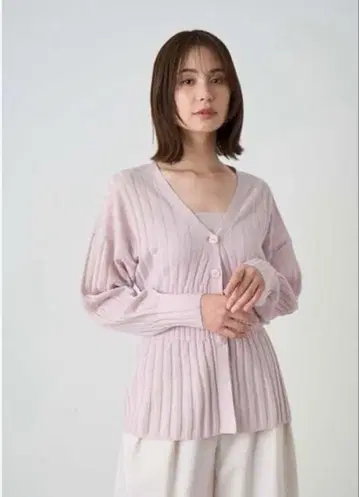 SNIDEL 페플럼 가디건 라메