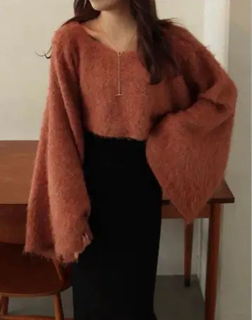 mideal mix color flare knit 플레어 니트