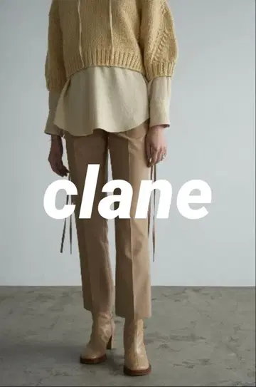 [새상품] CLANE 사이드 리본 팬츠 베이지 1 S