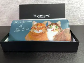 Manhattaner's 고양이 디자인 장지갑 네이비