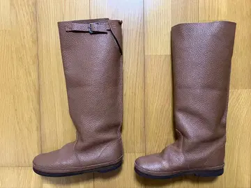 koos 베이지 가죽 롱 부츠