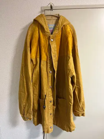 I.O.U 후디드 코트 XXL 머스타드 빈티지 페이드