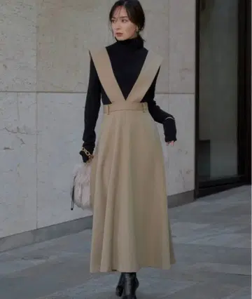 [ anuans ] 2way 울 블렌드 플레어 점프 스커트