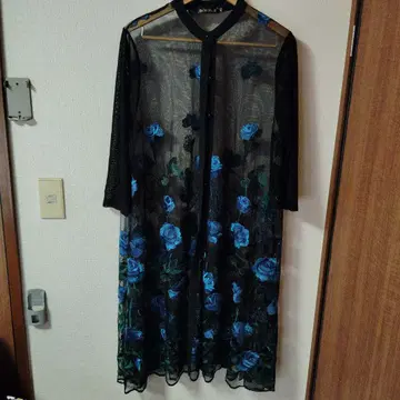 레이스 겉옷 자수 롱 원피스