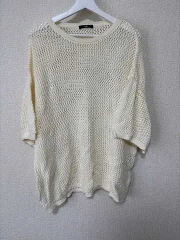 HARE 아이보리 메쉬 스웨터 반팔 썸머 니트 메쉬 니트