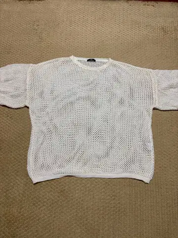 HARE 아이보리 메쉬 스웨터 반팔 썸머 니트 메쉬 니트