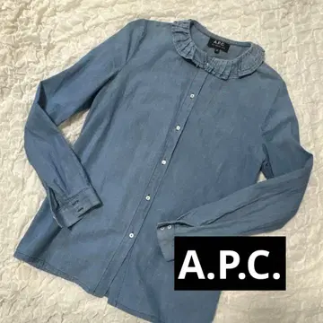 A.P.C. 프릴 데님 블라우스 사이즈 34