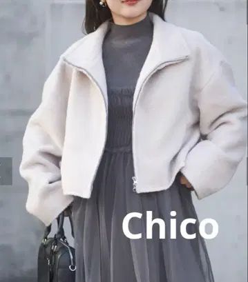 Chico 샤기 지퍼 숏 블루종 코트 아우터 새상품 세일