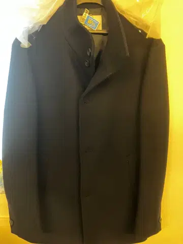 LANA 스탠드 카라 코트 네이비 M