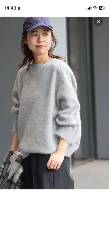 헤어리 퍼 래글런 풀오버 24aw 그레이