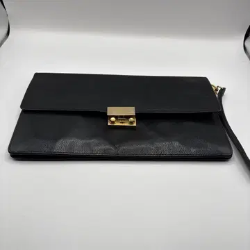 모라비토 블랙 가죽 클러치백