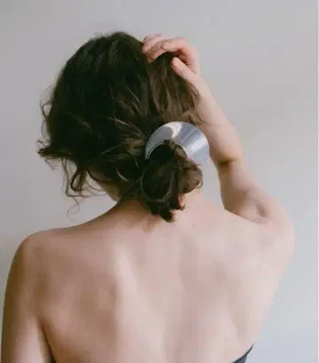 Moon Plate Hair Fork ( silver )