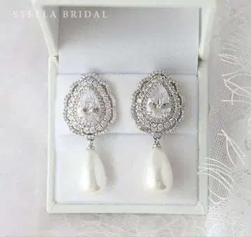 [ 당일 발송 ] 브라이덜 웨딩 귀찌 티어드롭 펄 롱