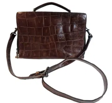 장 폴 고티에 가죽 엠보 2way 백 비즈니스 백 짙은 갈색