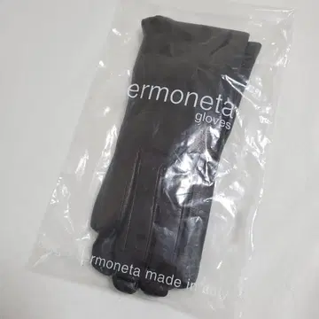 미사용품 Sermoneta gloves 블랙 그로브 가죽 캐시미어 장갑