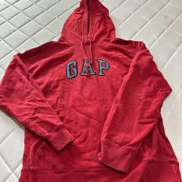 GAP 빨간색 후드 부착 후드티 M