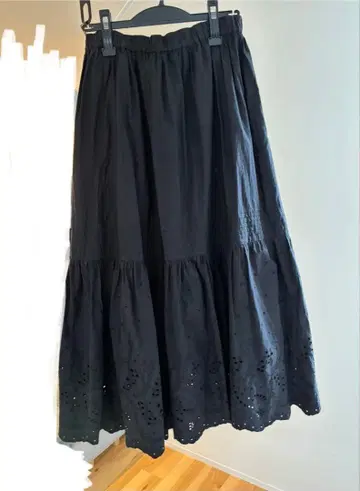 Spick and Span 자수 레이스 스커트 블랙 38