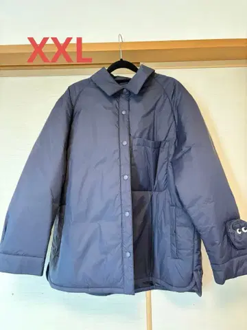 유니클로 안야 힌드마치 퍼프 테크 셔츠 자켓 네이비 XXl