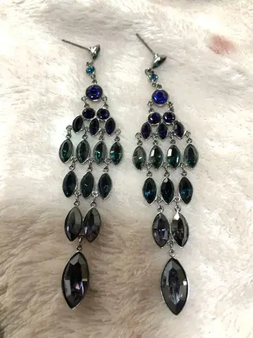 스와로브스키 정품 롱 드롭 귀걸이